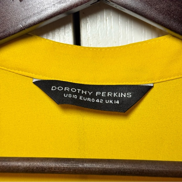 Dorothy Perkins Yellow Roll-Sleeve Blouse - Business Casual / Workwear - US 10 - Picture 2 of 9